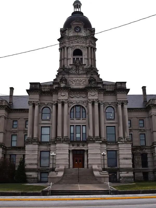 The domed Old Vanderburgh County Courthouse