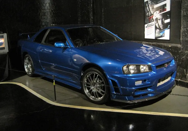 A blue sports car on display at Rusty’s museum